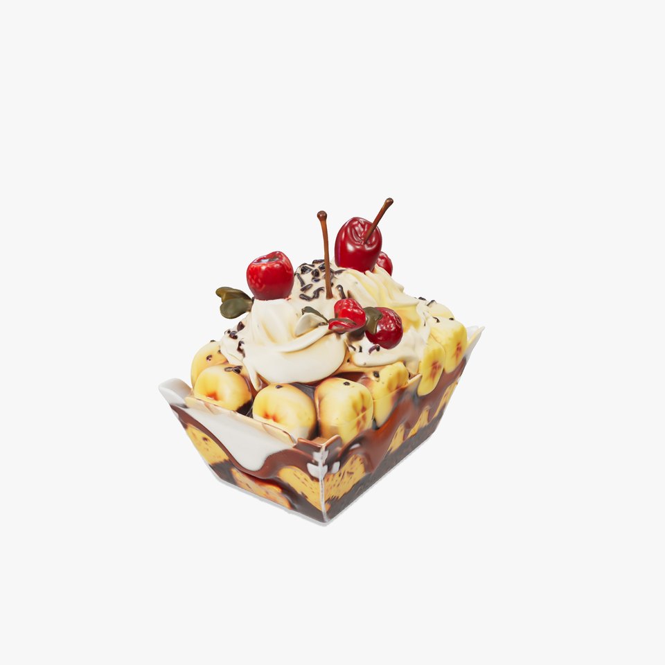 Banana Sundae Dessert D Model Pack